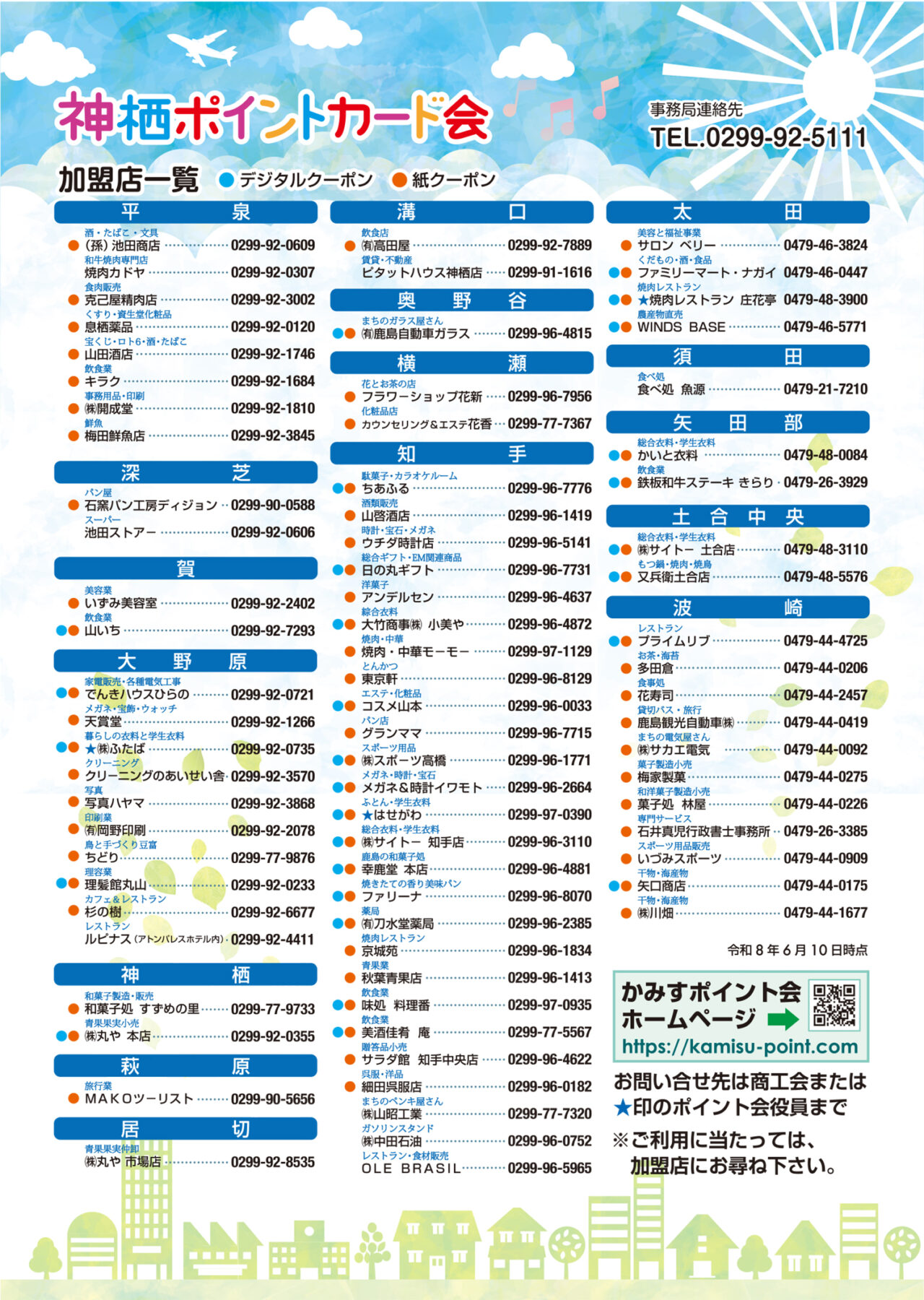利用加盟店一覧：2026かみすプレミアムクーポン券ご利用金額に対してポイント3倍セール｜かみすポイントカード会｜茨城県神栖市